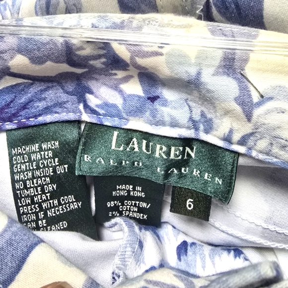 Lauren Ralph Lauren Blue and White Floral Pants - Picture 3 of 11